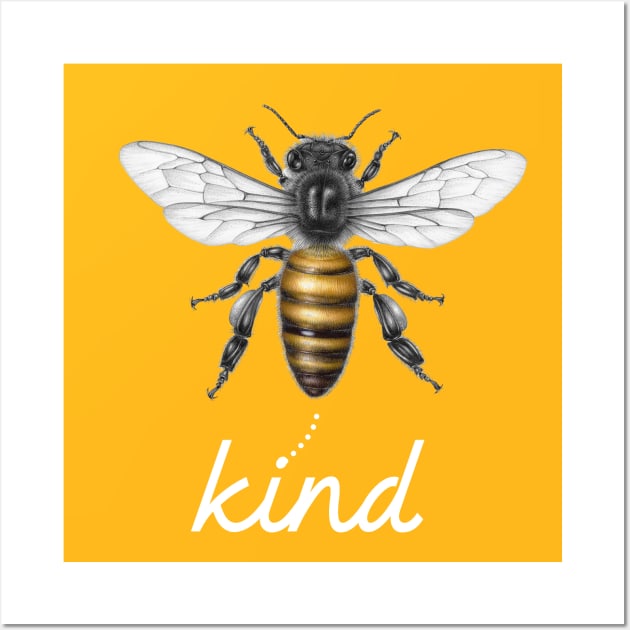 bee kind yellow Wall Art by rsclvisual